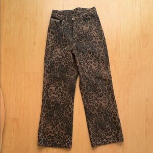 Leopard Print Wide-Leg Pants